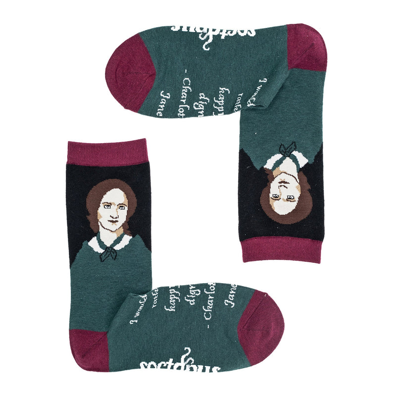 1 Pack Mens & Ladies Charlotte Bronte Crew Cotton Socks