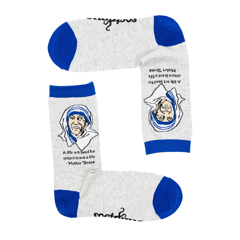 1 Pack Mens & Ladies Mother Theresa Crew Cotton Socks