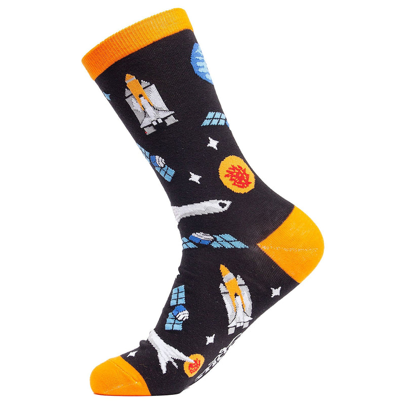 1 Pack Mens & Ladies Space Themed Crew Cotton Socks