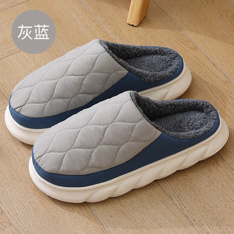 Bebealy Men Shoes Fur Women Slippers Winter House Shoes For Women Indoor Plush Warm Women Shoes 2024 Casual Home Shoes For Men