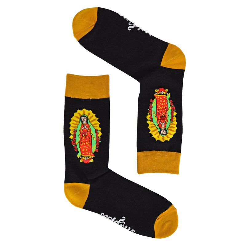 1 Pack Mens & Ladies Mary Guadalupe Crew Cotton Socks