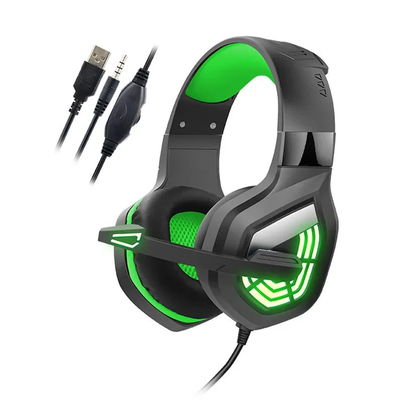 Gaming Headset USB Stereo Surround Wired Headphone with Noise Reduction Mic Earphones for Computer PC Gamer