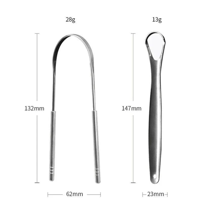 2Pcs Tongue Scraper Stainless Steel Tongue Cleaner Oral Care Hygiene Scraper Dental Oral Care Hygiene Health Care Tool