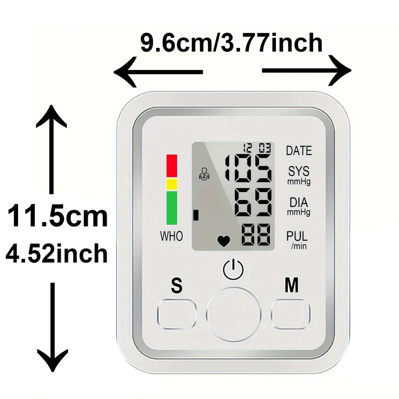 Upper Arm Automatic Blood Pressure Monitor BP Sphygmomanometer Pressure Meter Tonometer for Measuring Arterial Pressure