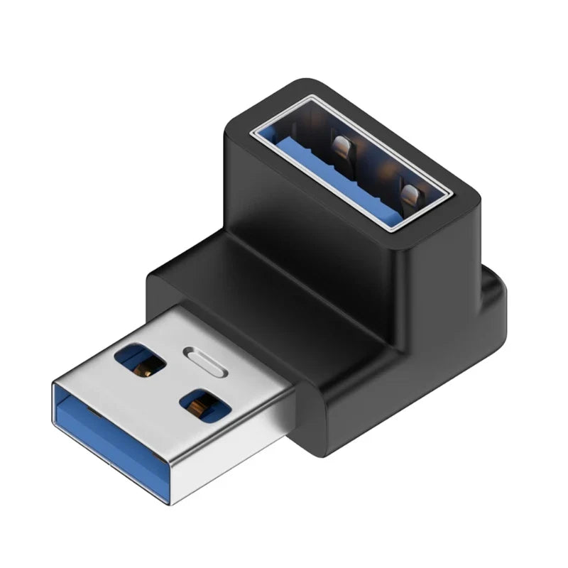 NNBILI 90 Degree Right Angle USB 3.0 Extension Adapter Upward Elbow USB Connector For PC Male to Female Extension Plug Converter