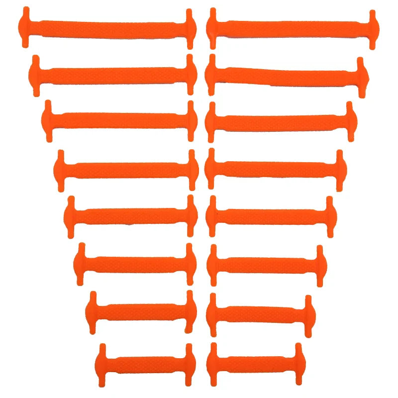 16pcs/lot Silicone Shoelaces No Tie Shoelaces 12 colors Elastic Lace Shoelace Creative Lazy Silicone Laces Rubber Lace