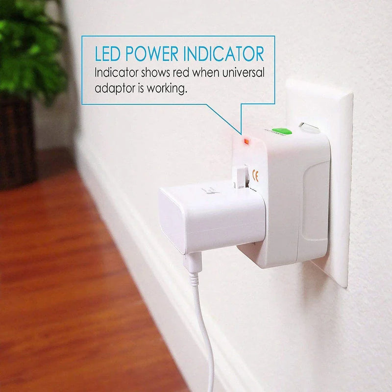 Protable AU US UK EU Converter All in One International Plug Adapter 2 USB Type C Ports World Travel AC Power Charger Adapter
