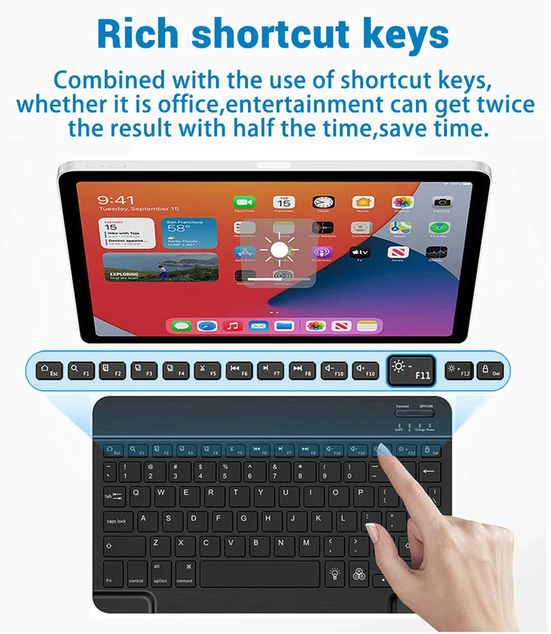 EMTRA Backlit Backlight Bluetooth Keyboard Mouse For IOS Android Windows For iPad Portuguese keyboard Spanish keyboard and Mouse