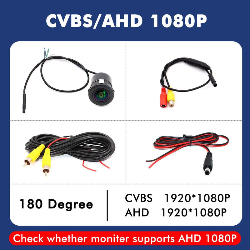 Smartour AHD 1080P Car Rear View Camera Universal Punching 18.5MM CCD 180 Degree HD Night Vision Reversing Parking Camera