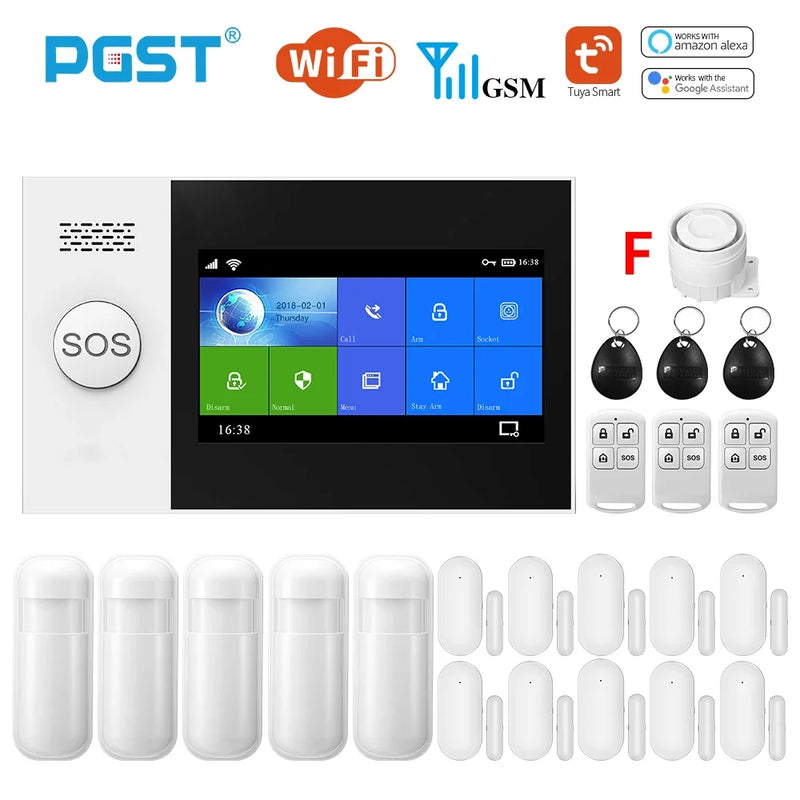 Wireless Home WIFI GSM Home Security With Motion Detector Sensor Burglar Alarm System APP Control Support Alexa
