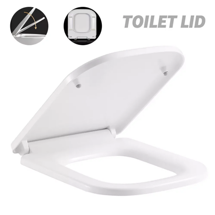 Luxury Bathroom Slow Soft Closing White Toilet Seat Easy To Clean Quick Release