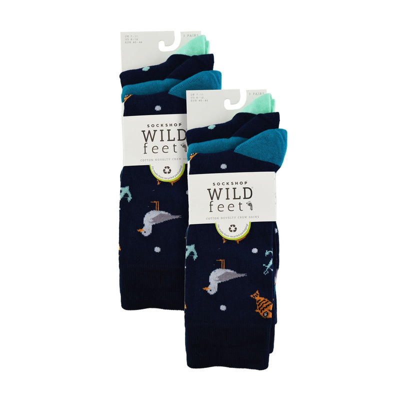 6 Pack Mens Novelty Jacquard Patterned Cotton Dress Socks