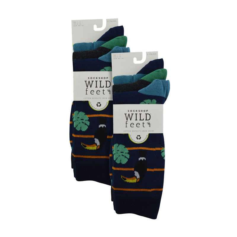 6 Pack Mens Novelty Jacquard Patterned Cotton Dress Socks