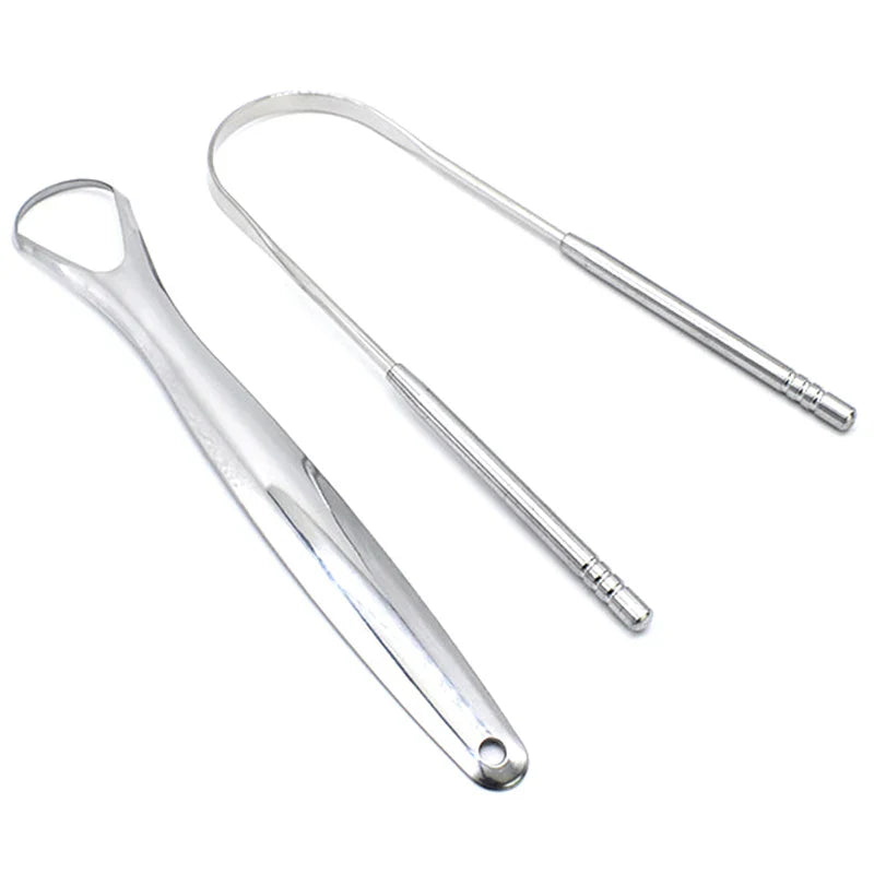 Oral Tongue Cleaner Stainless Steel U Type Tongue Scraper Brush Cleaning Coated Tongue Toothbrush Oral Hygiene Care Tools