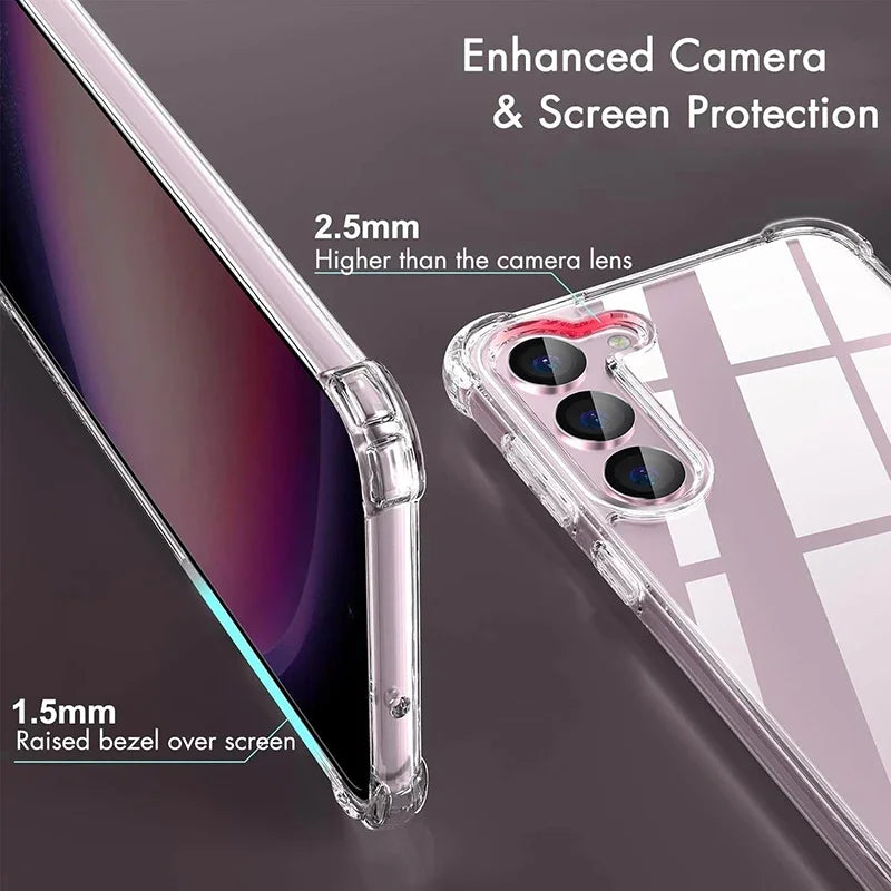 Hybrid Shockproof Case For Samsung Galaxy S23 S21 FE S22 Plus Ultra Clear Hard Case For Samsung A54 A34 A24 A14 A04S A53 A33
