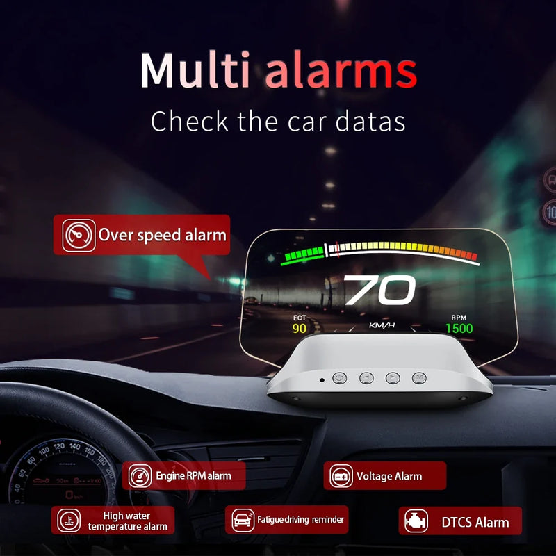 Hud Obd C3 Universal Digital Board OBD2 Display Gps Speedometer Headup Display Multifunction Screen Temperature Achometer Rpm