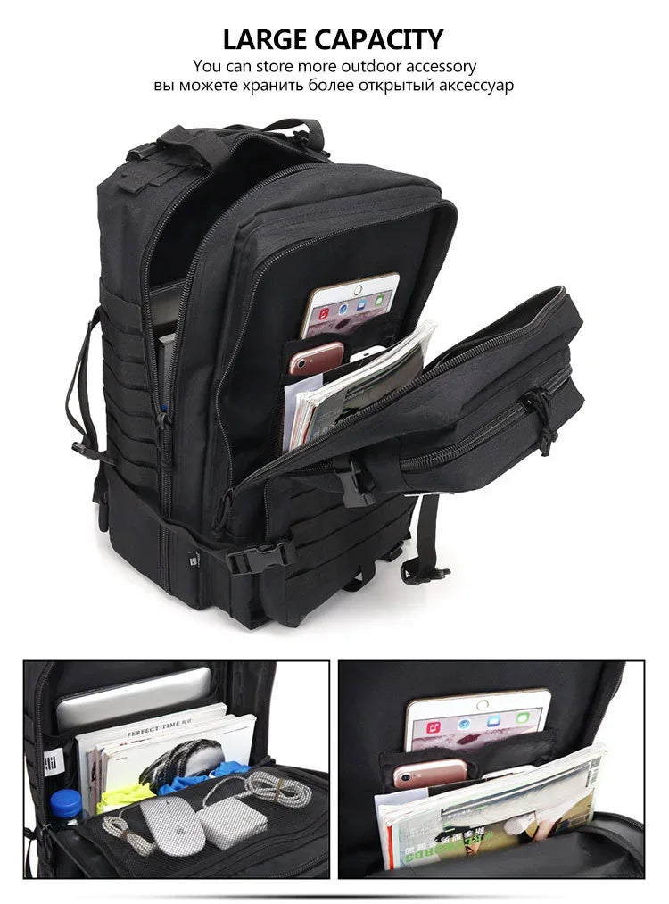 QT&QY 30/50L Tactical Backpacks Man Traveling Bags Survival Outdoor 3P Assault Pack EDC Molle Pack hiking Trekking Hunting Bag