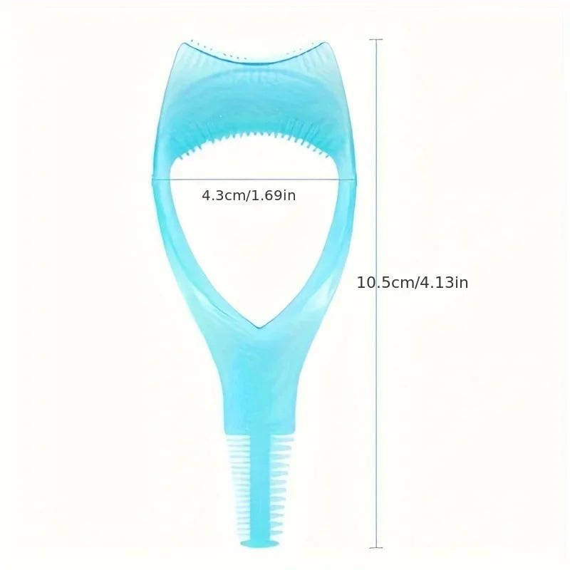 3 in 1 Mascara Applicator Template with Eyelash Curler Guard and Case, Eyeliner Holder, Eyelash Aid, Eyebrow Drawing Tool Makeup