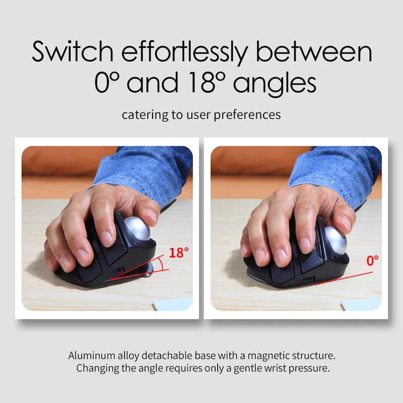 Lefon F33/F26C/F35B Trackball Mouse Bluetooth Ergonomic Mouse 2.4G Wireless Rechargeable Rollerball Mice for PC Office Drawing