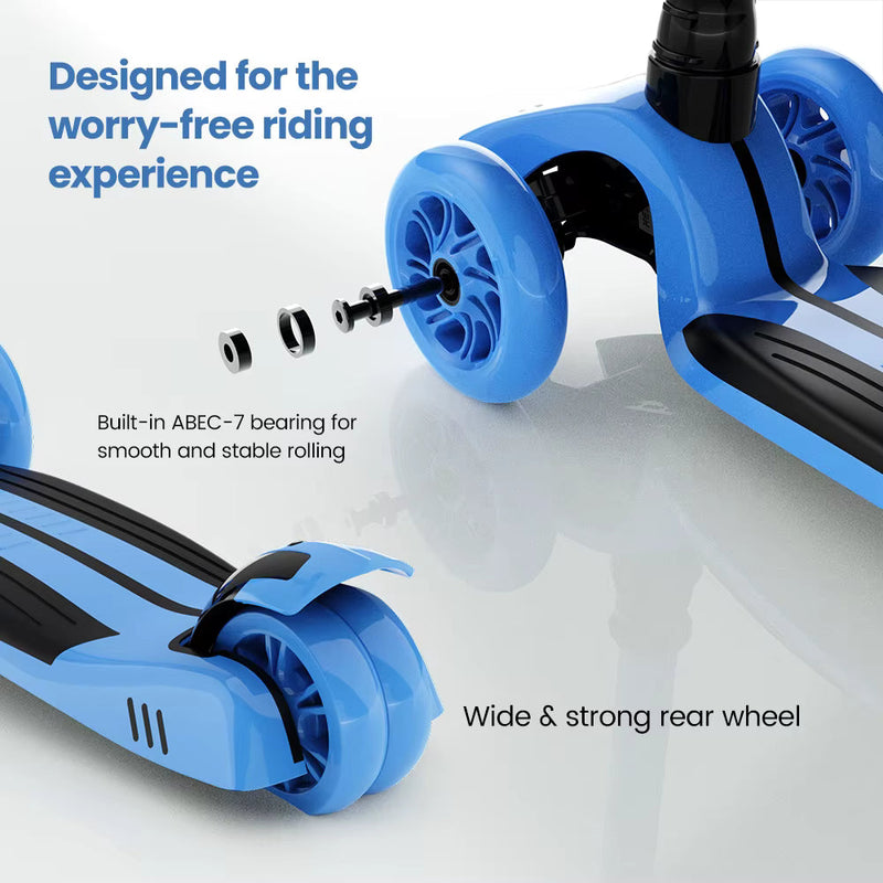 SEJOY 3-in-1 Kids Balance Scooter – Foldable,  Light-Up Wheels