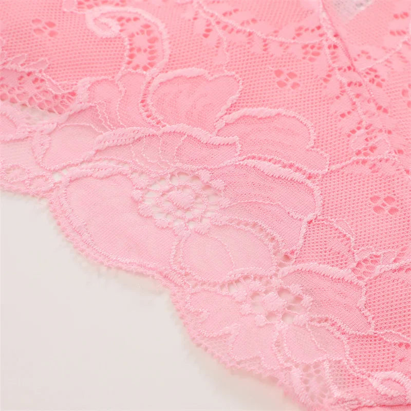 3PC/Set Women Sexy Lace Panties Low Rise Hollow Out Briefs Floral Transparent Underwear for Feamale Elastic Straps Soft Lingerie
