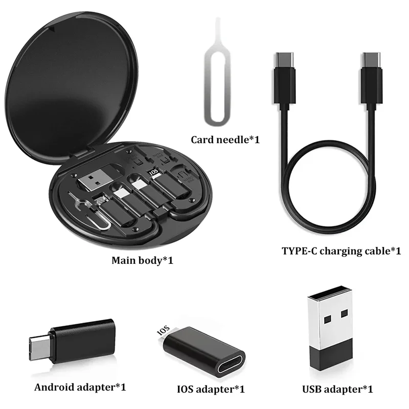 Multi USB Type C to C 60W Charging Adapter Cable Kit USB C to Lighting Conversion Set USB A & Type C to Micro/Type C/Lighting