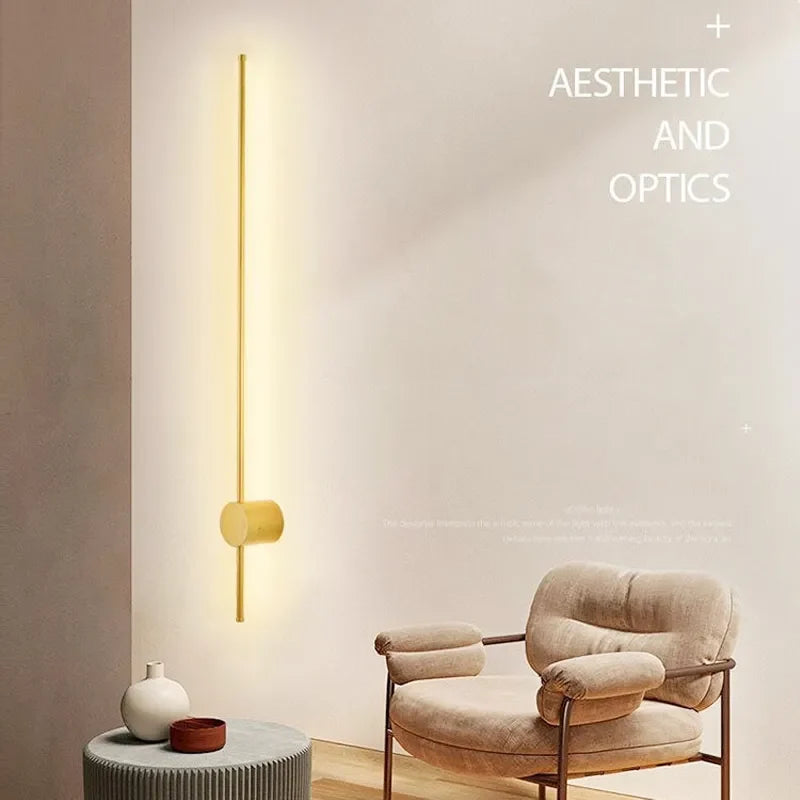 LED Gold Wall Light (Pair) - Warm Modern Bedroom Lounge Lamp - Degrees