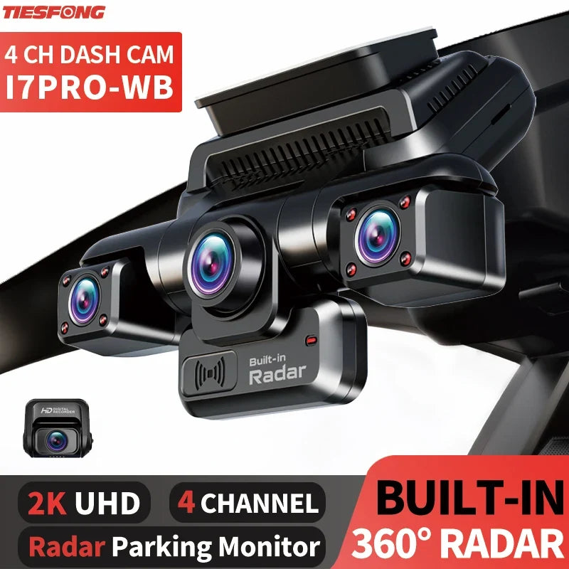 Car dash camera with advanced parking radar assistance