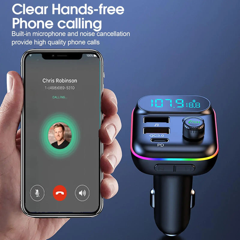 18W QC3.0 Fast Charge Bluetooth 5.0 FM Transmitter