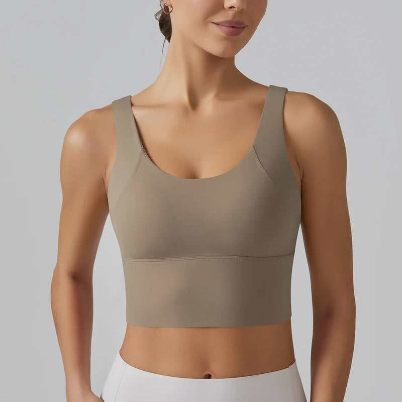 Yoga Bra Underwear Women Summer Shockproof Bra Beautiful Back Sports Running External Wear Training Fitness Yoga Tank Top Bra