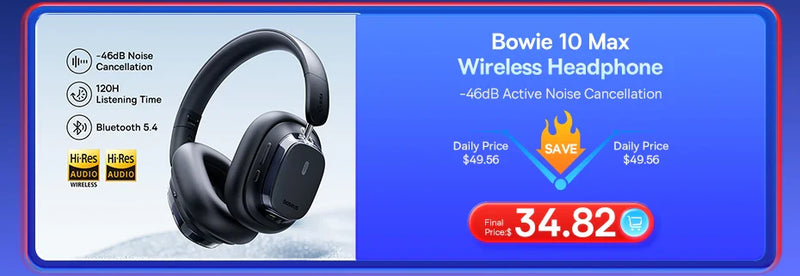 Baseus Bowie D05 Headphones Wireless Earphone Bluetooth 5.3 Headset HiFI Stereo Fones Foldable Wireless Wired Dual Use Headphone