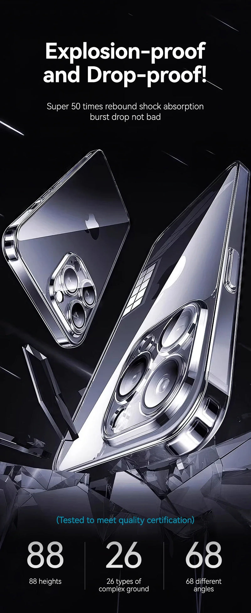 Joyroom Case For iPhone 16 15 14 13 Pro Max Anti-drop Transparent Cover For iPhone 16 Pro Max Soft TPU Case With Len Protection