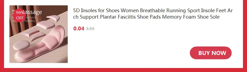 1Pair Height Increase Insole for Feet Comfort Plantar Fasciitis Shoes Insoles Men Women Sports Air Shock Absorbing Shoe Pads