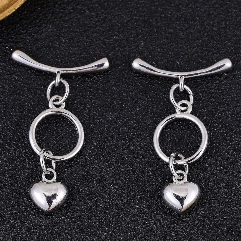 Juya Handmade 18K Gold Silver Plated Fastener Bail Connector Clasps Accessories For Needlework Pearls Beads Jewelry Making