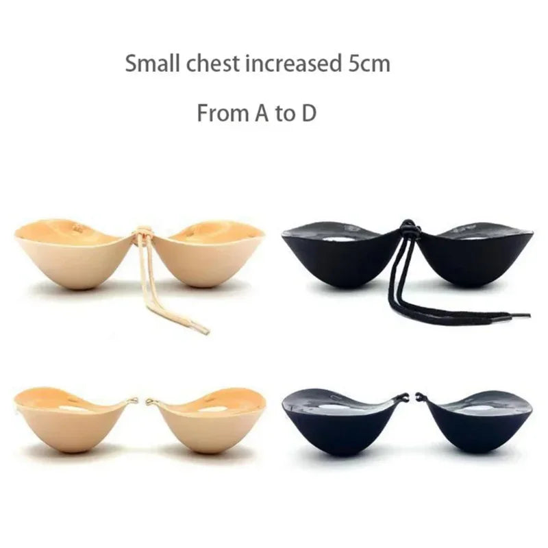 Thick Invisible Bra Thickened Chest Sticker Flat Chest Display Big Silicone Breast Sticker Bridal Wedding Dress 2.5CM/3.5CM/6CM