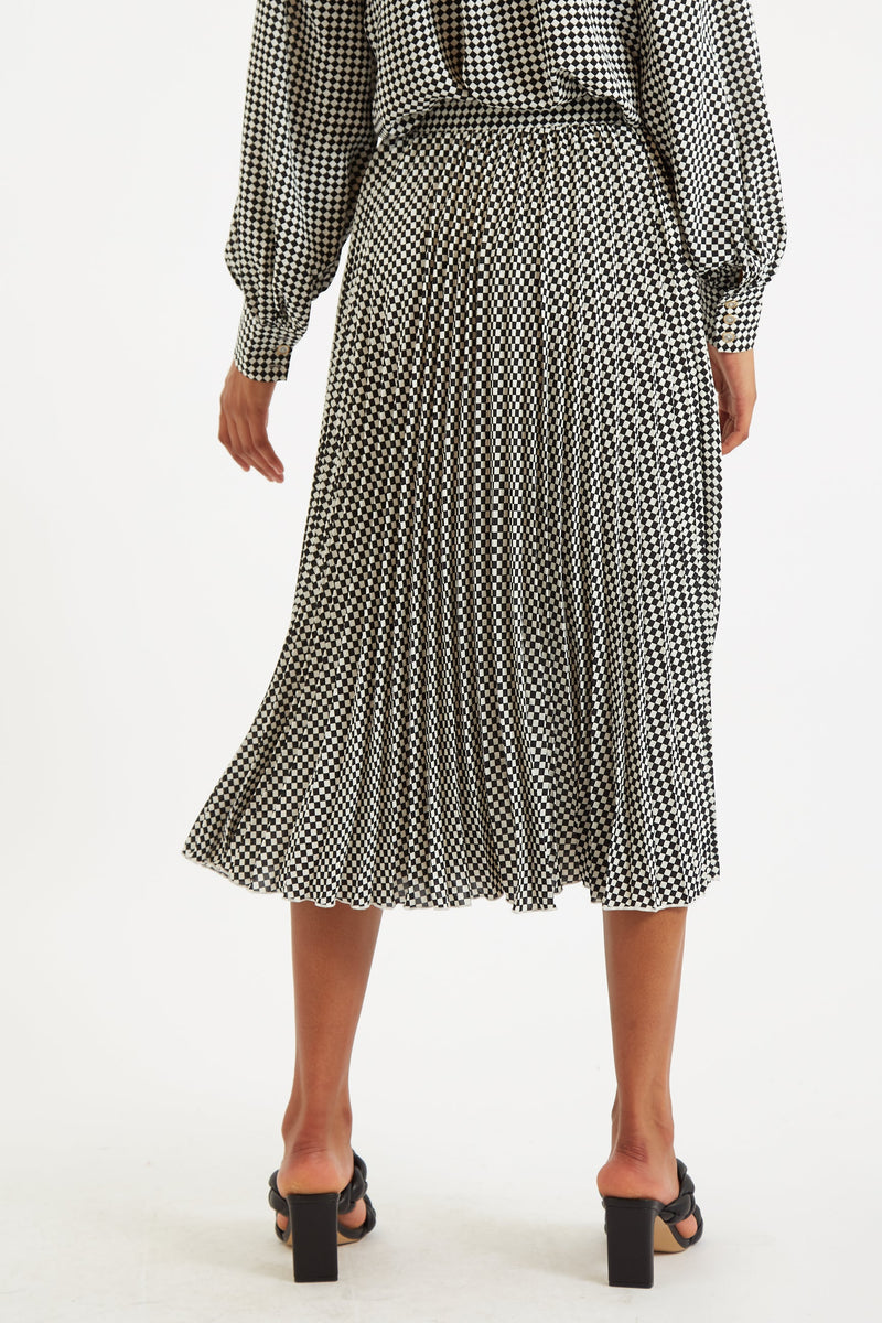 Louche Sabina Diamonds Forever Print Pleated Midi Skirt