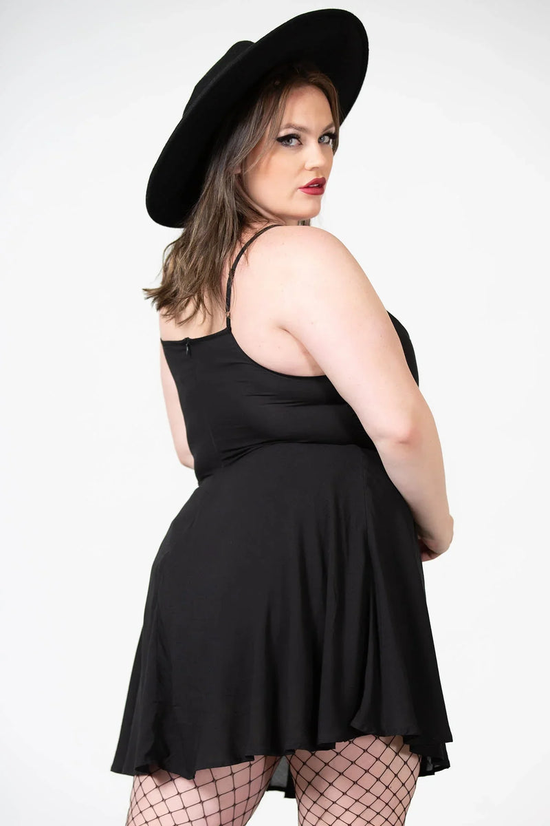 Killstar Sacralgia Lace Insert Black A-Line Dress