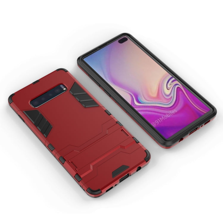 Shockproof PC + TPU Case for Galaxy S10+, with Holder, For Samsung Galaxy S10+