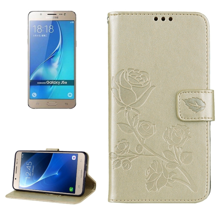 For Galaxy J5 (2016) / J510 Roses Pressed Flowers Pattern Flip Leather Case with Holder & Card Slots & Wallet, For Samsung Galaxy J5 (2016) / J510