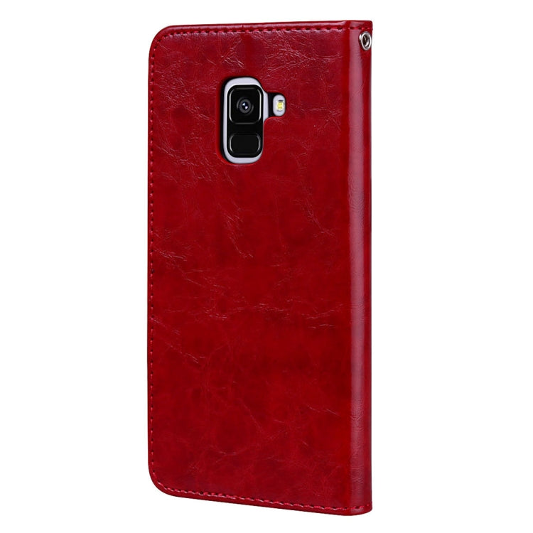For Galaxy A8 (2018) Business Style Oil Wax Texture Horizontal Flip Leather Case with Holder & Card Slots & Wallet, For Galaxy A8 (2018)