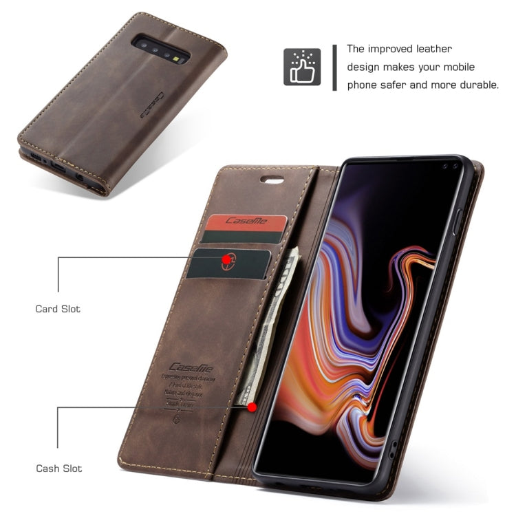 CaseMe-013 Multifunctional Retro Frosted Horizontal Flip Leather Case for Galaxy S10 Plus, with Card Slot & Holder & Wallet, For Galaxy S10 Plus