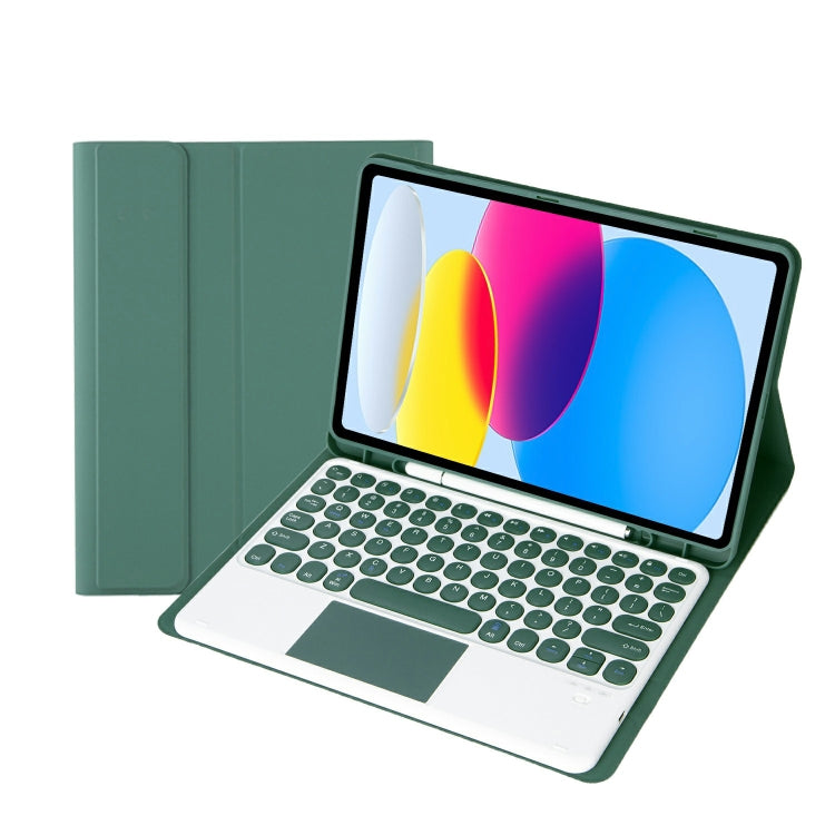 For iPad 11 2025 / 10th Gen 10.9 2022 YA10B-A Lambskin Texture Bluetooth Touch Keyboard Leather Tablet Case with Pen Slot, YA10B-A