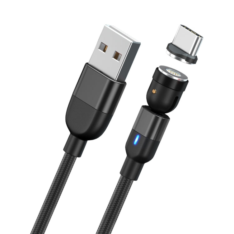 2m 3A Output USB to USB-C / Type-C 540 Degree Rotating Magnetic Data Sync Charging Cable, 2m Type-C