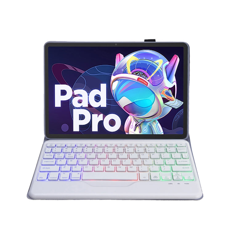 AM20-BS Lambskin Texture Ultra-thin Backlight Bluetooth Keyboard Leather Tablet Case For Lenovo Xiaoxin Pad 2022 10.6 inch/Tab M10 Plus 10.6 3rd Gen 2022, Ultra-thin with Backlight