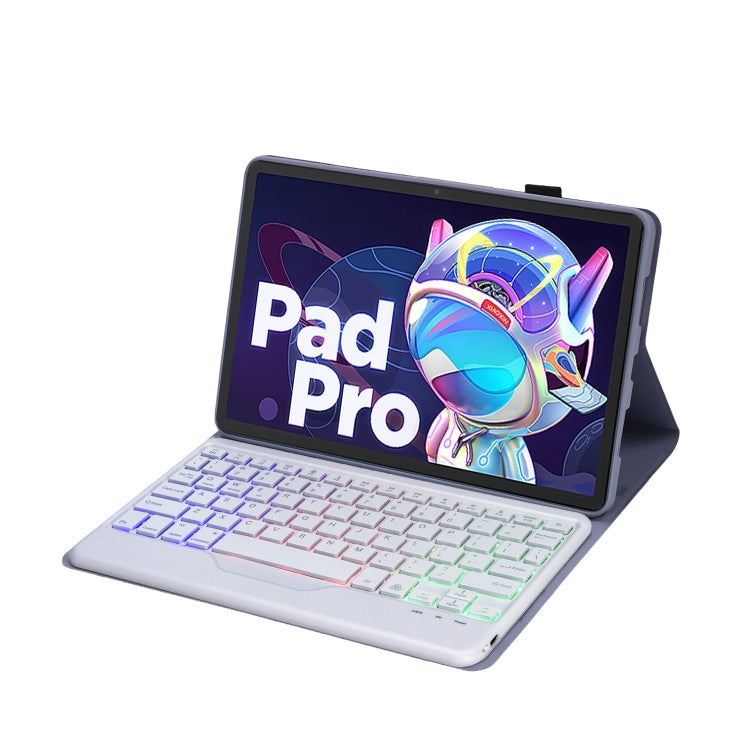 AM20-BS Lambskin Texture Ultra-thin Backlight Bluetooth Keyboard Leather Tablet Case For Lenovo Xiaoxin Pad 2022 10.6 inch/Tab M10 Plus 10.6 3rd Gen 2022, Ultra-thin with Backlight