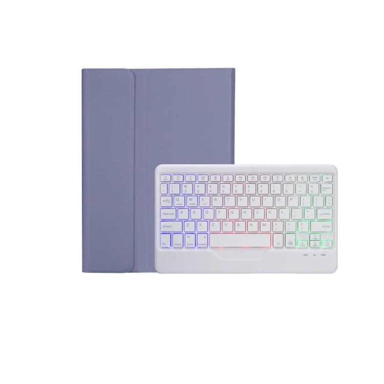 AM20-BS Lambskin Texture Ultra-thin Backlight Bluetooth Keyboard Leather Tablet Case For Lenovo Xiaoxin Pad 2022 10.6 inch/Tab M10 Plus 10.6 3rd Gen 2022, Ultra-thin with Backlight