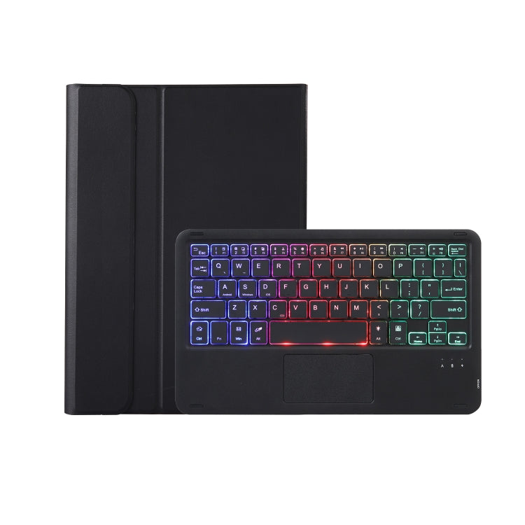 For iPad 11 2025 / 10th Gen 10.9 2022 A10B-AS Lambskin Texture Backlight Bluetooth Touch Keyboard Leather Tablet Case with Pen Slot, A10B-AS