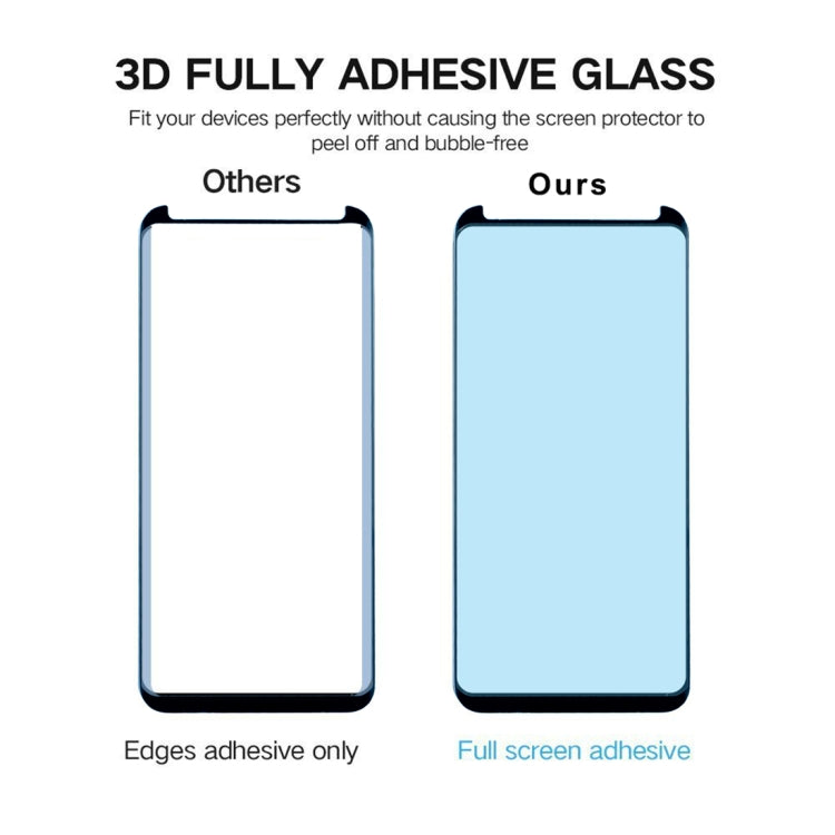 For Galaxy S9+ 0.33mm 9H Surface Hardness 3D Curved Edge Anti-scratch Non-full Screen HD Fully Adhesive Glass Screen Protector, For Galaxy S9+ Fully Adhesive