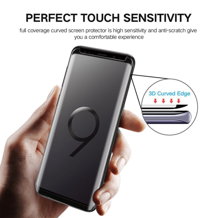 For Galaxy S9+ 0.33mm 9H Surface Hardness 3D Curved Edge Anti-scratch Non-full Screen HD Fully Adhesive Glass Screen Protector, For Galaxy S9+ Fully Adhesive