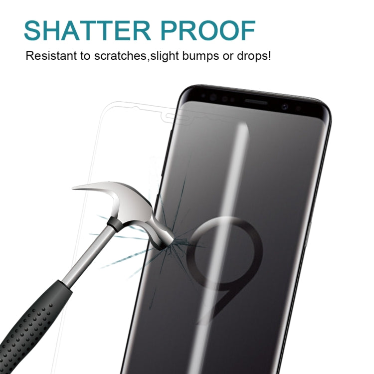 For Galaxy S9+ 9H Surface Hardness 3D Curved Edge Anti-scratch Full Screen HD Tempered Glass Screen Protector, For Galaxy S9+